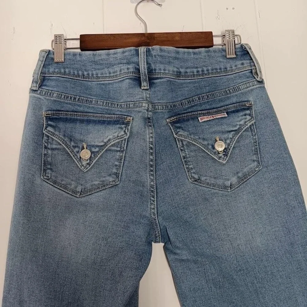 Hudson Jeans Womens 6 Blue Denim Straight Leg High Rise Double Button‎ Classic